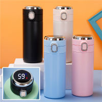 Smart Insulated Water Bottle 304 Stainless Steel Vacuum Wide Mouth Coffee Mug Travel Thermoses with LCD Touch Screen Coffee Cup