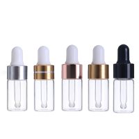 hot【DT】 Dropper Bottles Aromatherapy with Gold Cap Reagent Pipettes  Transparent Bottle 1ml 2ml 3m 4m 5m