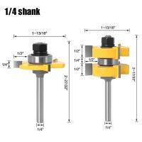 2ชิ้น6มม. 1/4ก้านลิ้นแอมป์; ชุดร่องบิตเราเตอร์-สต็อกขนาดใหญ่ถึง1-1/4Quot; เครื่องมือคัตเตอร์สำหรับงานไม้งานไม้เครื่องตัดเดือย