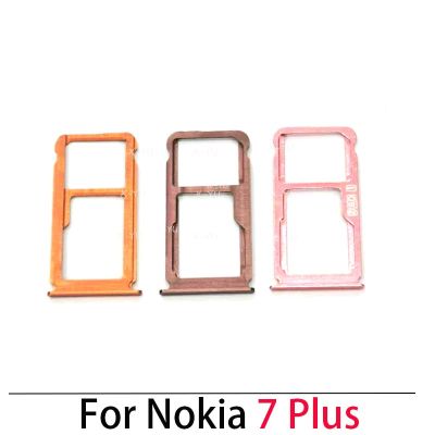 สำหรับ Nokia 7 / 7 Plus ที่ใส่ถาดใส่ซิมซิมการ์ดเต้ารับตัวแปลงซ่อมแซมชิ้นส่วน