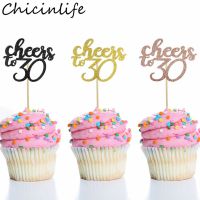 Chicinlife 10ชิ้นไชโยให้กับ30 40 50ที่แต่งหน้าคัพเค้กอุปกรณ์เค้ก60Th 50Th งานเลี้ยงวันเกิด60 30Th 40Th