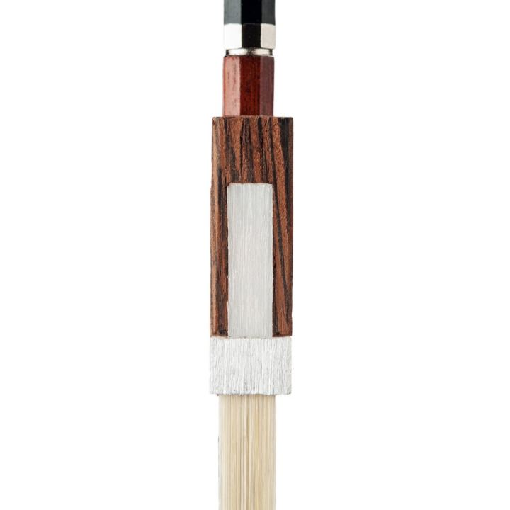 lommi-professional-4-4-full-size-brazilwood-ebony-frog-round-stick-white-horsehair-violin-bow-beginner-level-practice-violin-bow