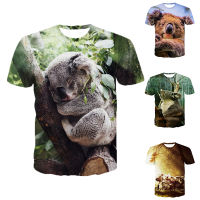 2023 NewKoala พิมพ์เสื้อยืด3d พิมพ์เสื้อยืดหลวมน่ารักและส่วนบุคคลเสื้อยืด