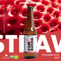 Organic Kombucha Strawberry Rose 280 ml. - คอมบูชา Probiotic ธรรมชาติ - สร้างจุลินทรีย์ที่ดีในร่างกาย ช่วยขับถ่าย - Northlandtea