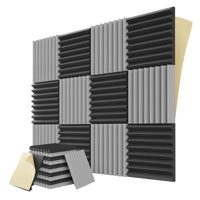 12PCS Self-Adhesive Acoustic Panels,1X12X12Inch Sound Proof Foam Panels,For Musical Studio,Game Room,Bedroom