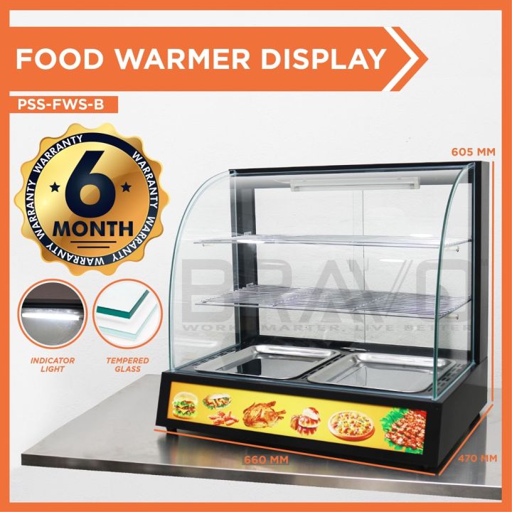 Food Warmer Display Pemanas Makanan Warmer Showcase Commercial