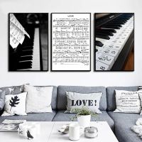 2023 ☋☌ Nordic Sheet Musics Canvas Painting Black And White Piano Posters Prints Wall Art Pictures For Living Room Bedroom Home Decor