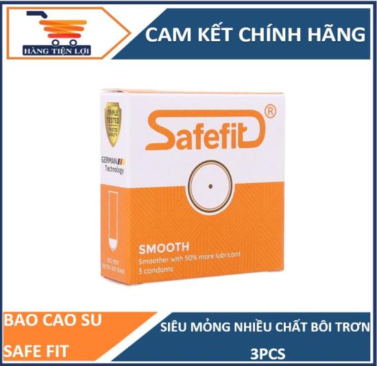 Bao cao su mỏng nhiều chất bôi trơn safefit smooth 3 chiếc - ảnh sản phẩm 1