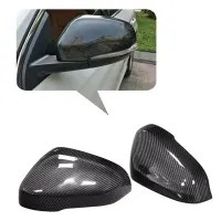 2PCS Car Real Carbon Fiber Side Rear View Mirror Cover Trim Sticker Replacement Accessories for Volvo S60 S60L V40 V60 2012-2019 Car Accessories