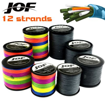 （A Decent035）JOF 12 Strands Braided Fishing Line Multifilament 300M 500M Carp Japanese Wire Accessories PE