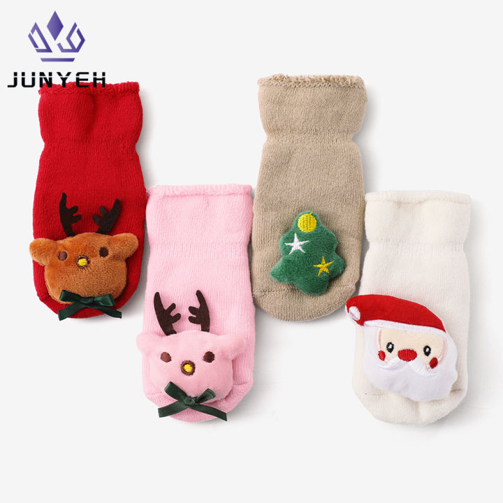 junyeh-การ์ตูนถุงเท้าเด็กตุ๊กตาผ้าฝ้ายถุงเท้าทารกแรกเกิดถุงเท้าสามมิติ-0-12-เดือน