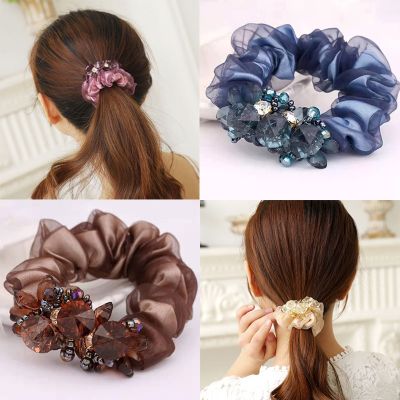 Korean cloth art large intestine hair circle ball head tie Hair Accessories band lovely headdress