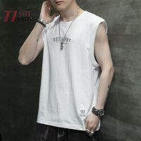 Summer Mens Casual Sleeveless T-shirt Bottoming Sports Thin Loose Vest Mens Sports Breathable Letter Printing Round Neck Vest