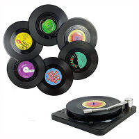 ZK20 6pcs Vinyl Disk Coasters With Vinyl Record Holder Creative Koffie Mok Cup Onderzetters Hittebestendig untersetzer