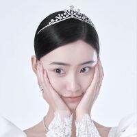 NSPIRE งดงาม งานแต่งงาน ที่คาดผม อุปกรณ์ตกแต่งผม เจ้าหญิง สีเงิน หญิง Tiaras เครื่องประดับแต่งงาน มงกุฎเจ้าสาว ห่วงผมพลอยเทียม