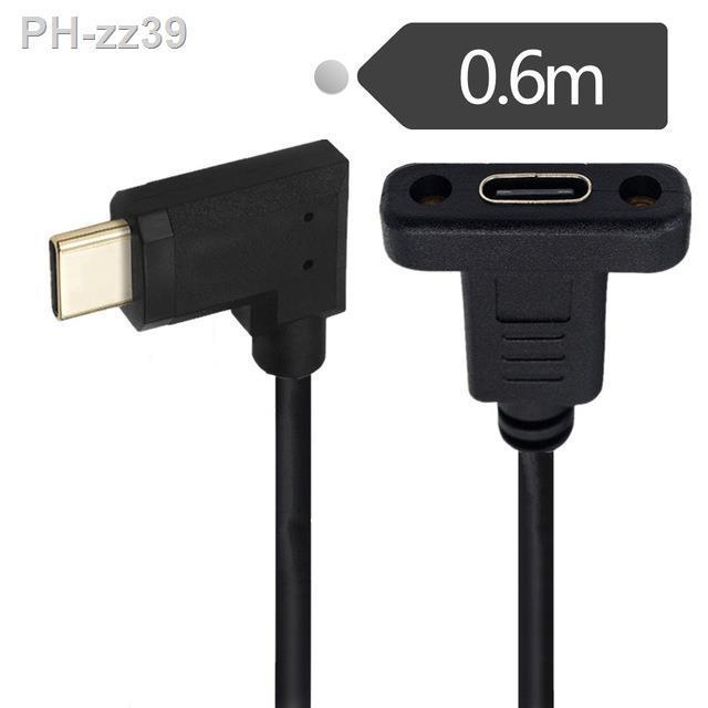 usb-type-c-extension-cable-usb-3-1-data-video-cable-usb-c-male-to-female-extender-cord-connector-with-screw-panel-mount-shielded
