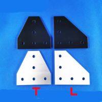 ✑ 2pcs/lot 5 Hole Black/Silver Joint Board Plate Corner Angle Bracket Connection Joint Strip for 2020 3030 4040 Aluminum Profile