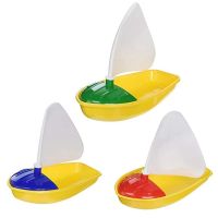 3Pcs Bath Boat Toy Plastic Sailboats Toys Bathtub Sailing Boat Toys For Kids (Multicolor Small Middle Large Size)