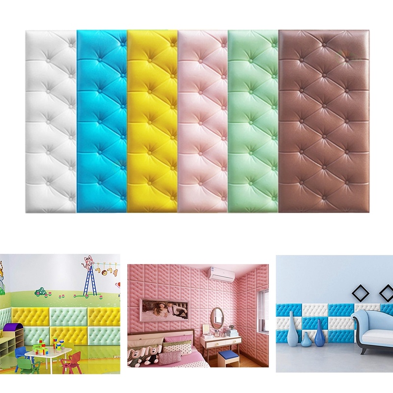 60x30cm 3D Foam Waterproof Self Adhesive Wall Sticker For Living Room Bedroom AN 