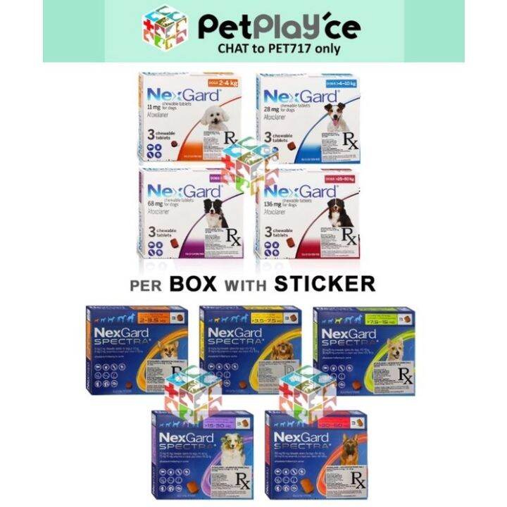 Nexgard and Nexgard Spectra per Tablet with Sticker Anti Tick Flea for ...