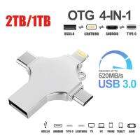 USB แฟลชไดร์ฟ Android Type-C USB 4-IN-1ความเร็วสูงไดรฟ์ปากกา OTG 520 Mbs ดิสก์ USB3.0หมุนได้สำหรับโทรศัพท์คอมพิวเตอร์รถแท็บเล็ต