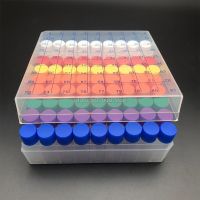 ；【‘； 81 Pieces/Lot  Plastic 1.8Ml Freezing Tube + One Piece 80 Vents Freezing Tube Storage Box With Number