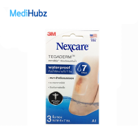 Tegaderm Nexcare เทกาเดิร์ม ฟิล์มปิดแผล กันน้ำ A1 ขนาด 6 x 7 ซม. จำนวน 1 ซอง บรรจุ 3 ชิ้น 18483