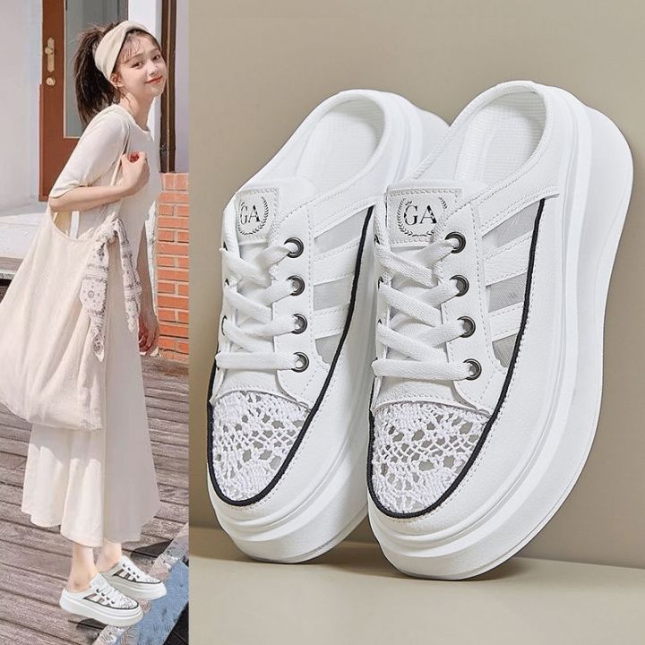hot-sale-baotou-semi-slippers-white-shoes-womens-summer-high-end-slippers-outerwear-without-heel-lazy-foreign-style-sports
