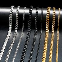 New Arrival Punk Stainless Steel Jewelry Necklace for Men Women Multi Size Curb Cuban Link Chain Chokers Wholesale Drop Shipping