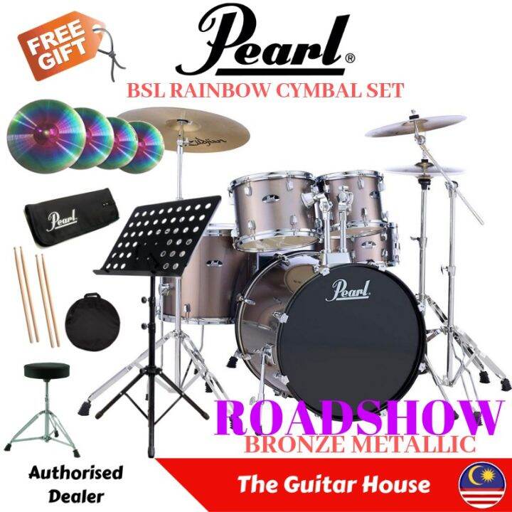 Pearl Roadshow Drum Set With Rainbow Cymbal Lazada