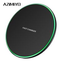 AZiMiYO 10W Qi Wireless Charger for iPhone 11 Pro XR XS Max 8 Plus X LED Ring light Fast Charging pad for Samsung S9 S10 Note 9