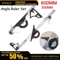 3 in1 Adjustable Ruler Multi Combination 300/600mm Square Angle Ruler Measuring Set Universal Ruler Right Angle Protractor Tools