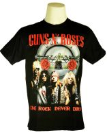 เสื้อวง GUNS N ROSES เสื้อยืด วงดนตรี กันส์แอนด์โรสเซส ไซส์ยุโรป PTD581