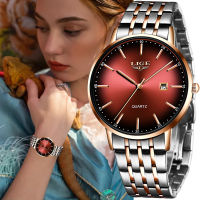 LIGE Luxury Ladies Women Watch Waterproof Rose Gold Steel Strap Women Wristwatch Top Brand Bracelet Clocks Relogio Feminino