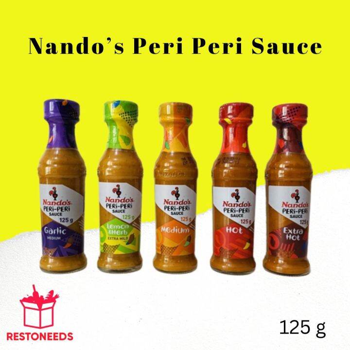 Nando’s Peri Peri Sauce (Lemon And Herb, Medium Garlic, Hot) 125g ...