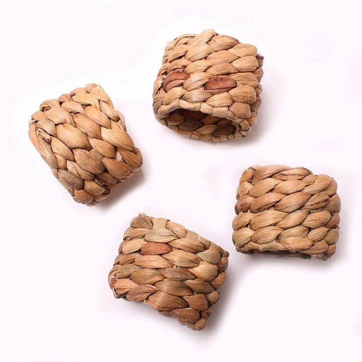 16pcs-country-style-water-woven-napkin-ring-hand-woven-straw-napkin-ring-farmhouse-natural-napkin-buckle