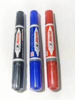 ปากกาเคมี 2 หัว ตราม้า TWIN-PEN Permanant Marker สีน้ำเงิน ดำ แดง