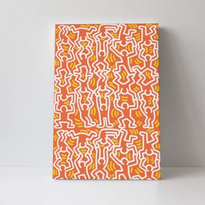 16 * 24in(40*60เซนติเมตร) Keith Haring ไร้กรอบของตกแต่งผนังบ้านผ้าใบวาดภาพโปสเตอร์ศิลปะของขวัญสำหรับชายและหญิงห้องนอน