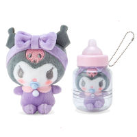 Kawai Sanrios ขวดนมเด็ก Cinnamorol พวงกุญแจ Heltty Melody Soft Plush พวงกุญแจ Kuromi Pochacco Hangyodon จี้ของเล่น