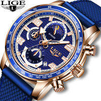 LIGE New Waterproof Silicones Strap Quartz Mens Watches For Men Top Brand LuxuryA Creative Wristwatch+Box