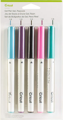 Cricut Gel Pen Set, Peacock 5 Count (Pack of 1) Multicolor