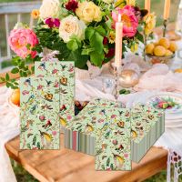 ◐○○ 20Pcs/set Cartoon Animals Flowers Birds Spring Birthday Party Disposable Tableware Napkins Tissues Baby Shower Party