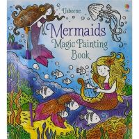 Mermaid theme picture book Usborne magic painting mermaids black and white to color childrens art enlightenment Book Practice handwritten pen control color recognition book for 3-6 years old original