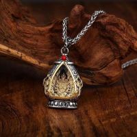 ?High-end Brass Eight Guardian Gods Kara Wu Box Pendant Tibetan Manjushri Mahasthama Buddha Statue Twelve Zodiac Native Buddha Necklace