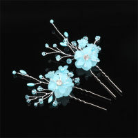 2pcs Rhinestone Hairstyle Tools Hairpins Accessories Flower Bridal Hair Design Women Pin U-shaped