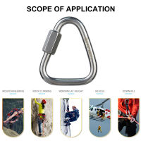 ⚡VIRWIR Outdoor Stainless Steel Triangle Arc Connection Buckle Melon Lock Meilong Lock Mountaineering Safety Lock Quick Padlock