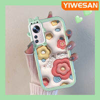 เคส Chenyyka สำหรับ Xiaomi 12 Xiaomi 12 Pro เคสแฟชั่น3D ลายดอกไม้สีรุ้งสีสันสดใสเลนส์กล้องถ่ายรูปป้องกันสัตว์ประหลาดน้อยน่ารักเคสมือถือกันกระแทกและรอยขีดข่วนเคสป้องกัน