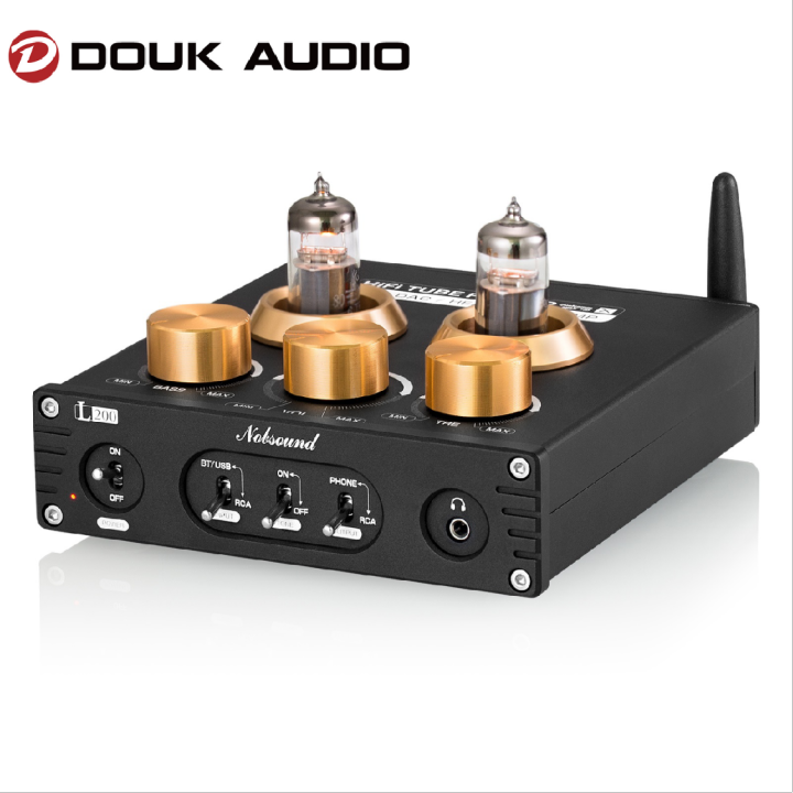 Douk Audio Hifi Vacuum Valve Tube Preamp Mini Bluetooth Receiver Usb Dac Headphone Amplifier