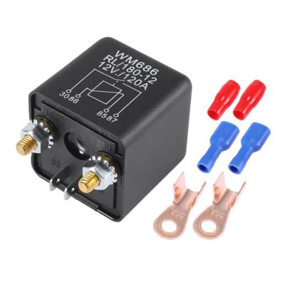 WM686 DC 12V Relay Battery Isolating Relay 12V / 120A Peak Load for Car Trucks Car with Wiring Terminal