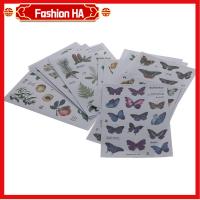 FASHIONHA 32Sheets สัตว์เลี้ยงสำหรับสัตว์เลี้ยง สติกเกอร์ติดผนัง หลากสี สติ๊กเกอร์รูปดอกไม้ วัสดุสำหรับทำสมุดภาพ สติ๊กเกอร์ลายต้นไม้ ดีไอวาย